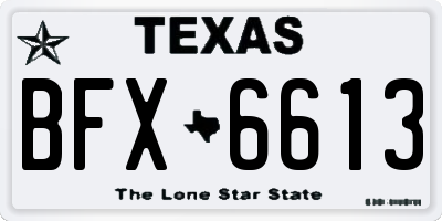 TX license plate BFX6613