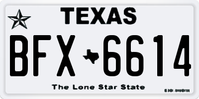 TX license plate BFX6614