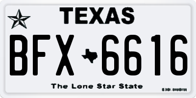 TX license plate BFX6616