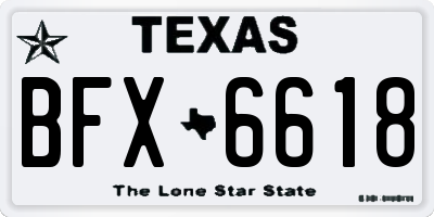 TX license plate BFX6618