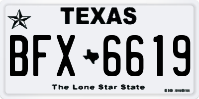 TX license plate BFX6619