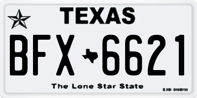 TX license plate BFX6621