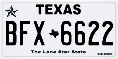 TX license plate BFX6622