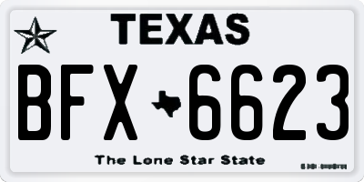 TX license plate BFX6623