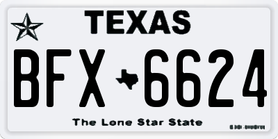 TX license plate BFX6624