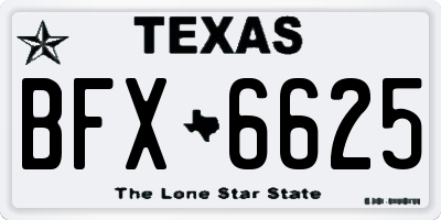 TX license plate BFX6625