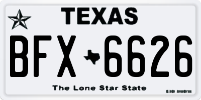 TX license plate BFX6626