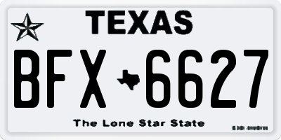 TX license plate BFX6627