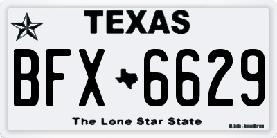 TX license plate BFX6629
