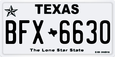 TX license plate BFX6630