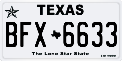 TX license plate BFX6633