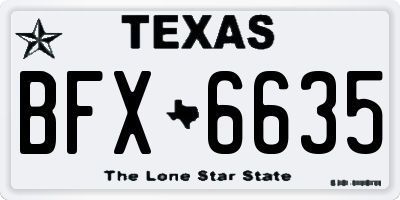 TX license plate BFX6635