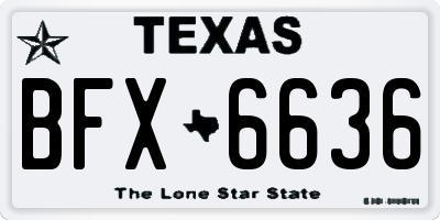 TX license plate BFX6636