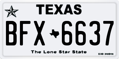 TX license plate BFX6637