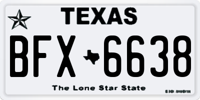 TX license plate BFX6638