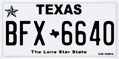 TX license plate BFX6640