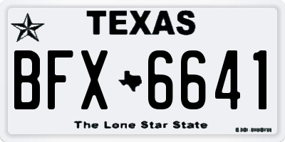 TX license plate BFX6641