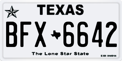 TX license plate BFX6642