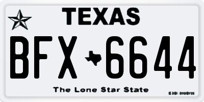 TX license plate BFX6644