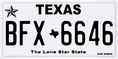 TX license plate BFX6646