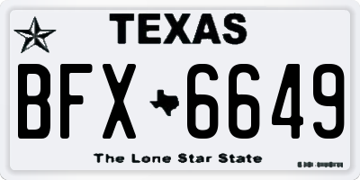 TX license plate BFX6649