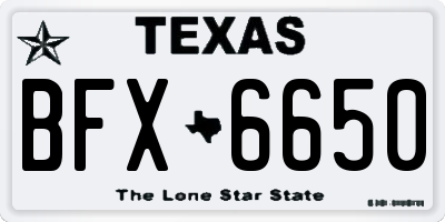 TX license plate BFX6650