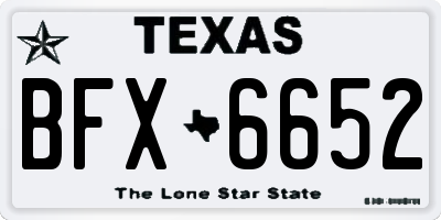 TX license plate BFX6652