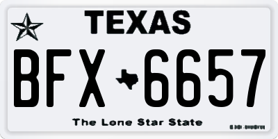 TX license plate BFX6657