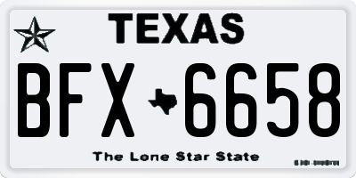 TX license plate BFX6658