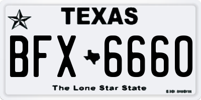 TX license plate BFX6660