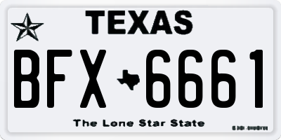TX license plate BFX6661