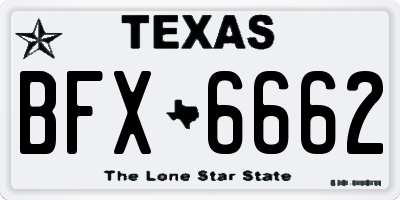TX license plate BFX6662