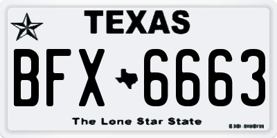 TX license plate BFX6663