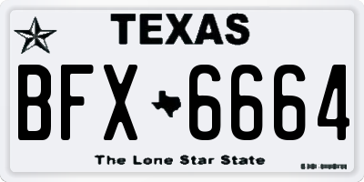 TX license plate BFX6664
