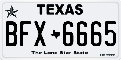 TX license plate BFX6665