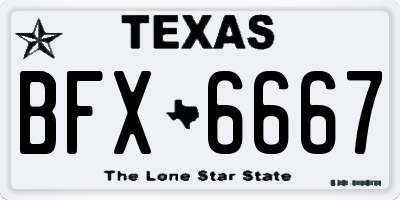 TX license plate BFX6667