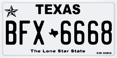TX license plate BFX6668