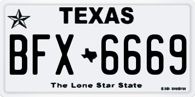 TX license plate BFX6669