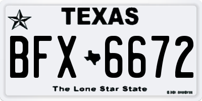 TX license plate BFX6672