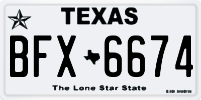 TX license plate BFX6674