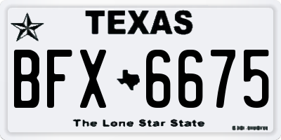 TX license plate BFX6675