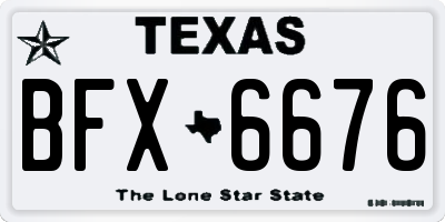 TX license plate BFX6676