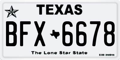 TX license plate BFX6678