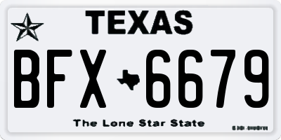 TX license plate BFX6679