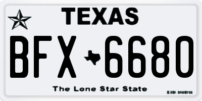 TX license plate BFX6680