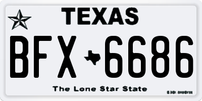 TX license plate BFX6686