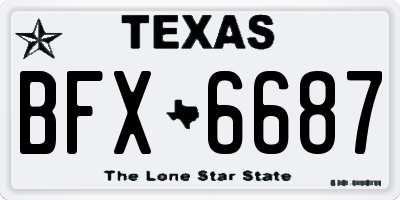 TX license plate BFX6687
