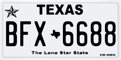 TX license plate BFX6688
