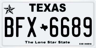 TX license plate BFX6689