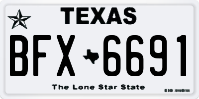 TX license plate BFX6691